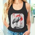 Grulla De Arte Tradicional Japonés Y Atardecer Rojo Japonés Kanji Camiseta sin mangas