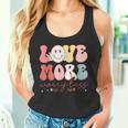Love More Worry Less Smile Face Heart Happy Valentine's Day Tank Top