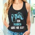 A Marco Gibt Never Up Personalised Gamer Tank Top