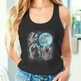 Raccoon Tank Top | Quirky Trio Howling | Moonlit Animal Magic