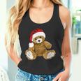 With Teddy Bear And Santa Hat Teddy Bear Christmas Tank Top