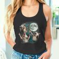 Three Possum Moon 3 Opossum Weird Cursed Meme Tank Top