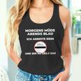 Zollbeamter Morgens Tired Slogan Tank Top