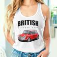 British Classic Car Red Mini Sports Car Gray Tank Top