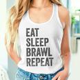 Eat Sleep Brawl Repeat Brawler ideo Player Gray Tank Top