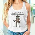 Hold On Partner I'm Overstimulated Cowboy Frogintage Gray Tank Top