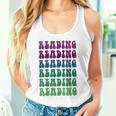 Retro READING Teacher Libraries Vibes Reading Teach Tank Top