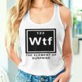 Science Witz Periodic Table Is The Element Of Surprise Wtf Gray Tank Top