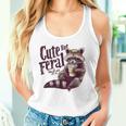 Vintage Raccoon Loves Coffee Tank Top - Cute & Playful Design