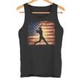 American Flag Baseball Player Bat Fan Catcher Pitcher USA Tank Top