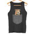 Capybara In Chest Pocket Capybara Tank Top