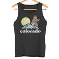 Colorado Banjo Bear Retro Style Mountains Sketch Tank Top