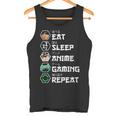 Eat Sleep Anime Gaming Repeat Camiseta sin mangas