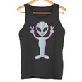 Alien Peace Sign Smiling Face Rave Music Trippy Tank Top