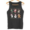 Christmas Reindeer Penguin Graphic With Santa Hat Tank Top