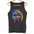 Future Raccoon Dj Retro Party Dj Badger Synthwave Tank Top