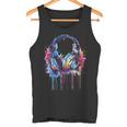 Headphones Music Dj Beatmaker Techno Splash House Music Edm Tank Top