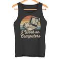 Ich Arbeite Am Computer Cat Kitty Kitten Cat Meme Tank Top