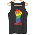Love Is Love LGBT Flag Rainbow Fist Lesbian Gay Pride Tank Top