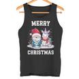 Merry Christmas Santa Hat Gnome Unicorn Xmas Party Christmas Tank Top