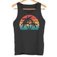 Palmera Tropical Hawaiana Retro Atardecer Hawaii Beach Camiseta sin mangas