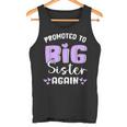 Promoted To Big Sister Again 2025 Pregnancy Announcement Tank Top