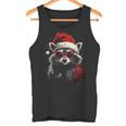 Raccoon With Christmas Hat Christmas Tank Top