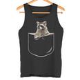 Raccoon Pocket Tank Top - Fun Animal Design for Casual Wear