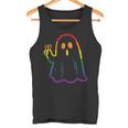Rainbow LGBT Ghost Peace Sign Gay Pride Halloween Costume Tank Top