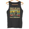 Retro Angry Raccoon Tank Top - Animal Humor for Casual Wear