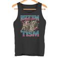 Rizz Em With The Tism Meme Autism Autistic Raccoon Tank Top