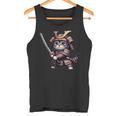 Samurai Cat Japanese Samurai Ninja Cat Camiseta sin mangas
