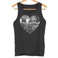 Silver Disco Ball Heart Tank Top