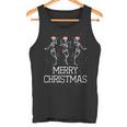 Skeletons Dance With Christmas Hats Merry Christmas Skeleton Tank Top