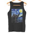 Starry Night Catan Gogh Cat Tank Top