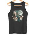 Three Possum Moon Tank Top | Funny Wildlife Meme Apparel