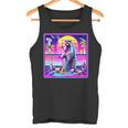 Vaporwave Raccoon Tank Top - Retro Synthwave Aesthetic