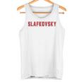 Distressed Team Slafkovsky Last Name Proud Family Blue Tank Top