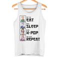 Eat Sleep K-Pop Repeat Regalo De Anime Kawaii De Pop Coreano Camiseta sin mangas