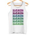 Retro READING Teacher Libraries Vibes Reading Teach Tank Top