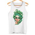 Sunglasses Green Snake Hair Hairstyle Medusa Tank Top