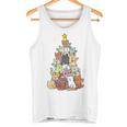 Ugly Christmas Sweater Cat Tree Christmas Cat Long-Sleeved Tank Top