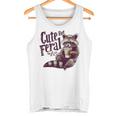 Vintage Raccoon Loves Coffee Tank Top - Cute & Playful Design