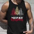 Christmas Tree Buffalo Check Leopard Xmas Merry Christmas Tank Top Geschenke für Ihn