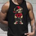 Cool Albanischer Teddybär Albanien Flagge Outfit Street Tank Top Geschenke für Ihn