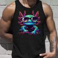 Cool Axolotl With Sunglasses Colourful Motif Axolotl Tank Top Geschenke für Ihn