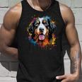 Cute Bernese Mountain Dog On Painted Bernese Mountain Dog Tank Top Geschenke für Ihn