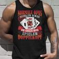 Double Head Grandpa Normal Grandpa Playing Bingo Tank Top Geschenke für Ihn