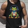 Frog Headphones Colourful Animal Print Tank Top Geschenke für Ihn