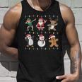 Christmas Reindeer Penguin Graphic With Santa Hat Tank Top Geschenke für Ihn